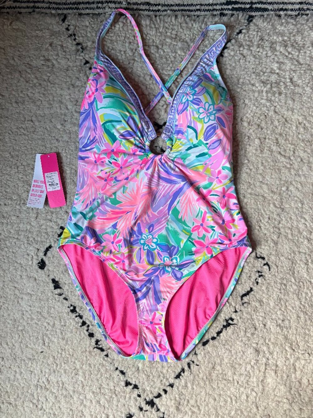 Lilly Pulitzer Stephie one-piece swimsuit It Was All a Dream print women's sz 14